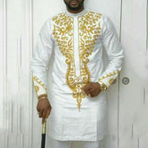 Fashionable Men's Casual Suit with Embroidery